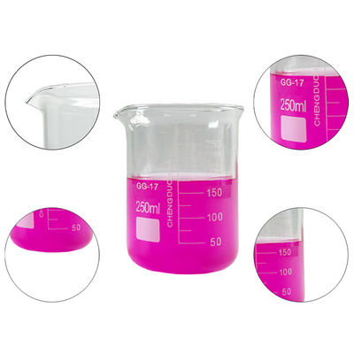 Aanpasbare laboratoriumbekers van transparant glas 250 ml OEM