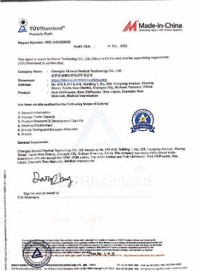 China Chengdu Binarui Medical Technology Co., Ltd. certificaten